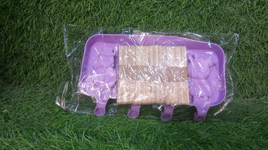 Silicone sicle Molds Ice Cream  Molds 4 Cavities with Lids 50 Pack Sticks for Kids Ice cube Maker Easy Release